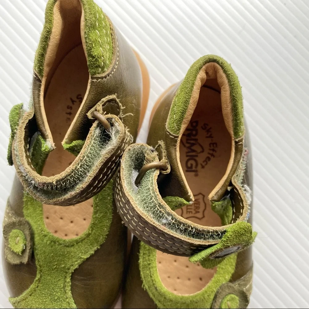 Primigi | Anti Shock Mary Jane Shoes Size Beautiful Olive Green/Gray